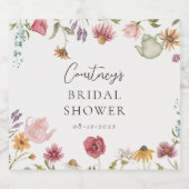 フラワーティーブライダルシャワーチャンピエーンレーベル スパークリングワインラベル (シングルラベル)