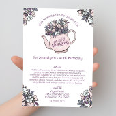 フラワーティーポットシャワー メールで送る誕生日招待状 招待状