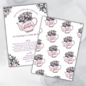 フラワーティーポットシャワー メールで送る誕生日招待状 招待状