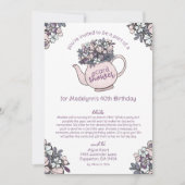 フラワーティーポットシャワー メールで送る誕生日招待状 招待状 (正面)