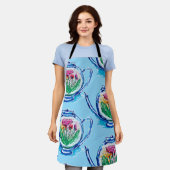 フラワーティーポット エプロン (着用した状態)