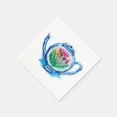 フラワーティーポット スタンダードカクテルナプキン (角)