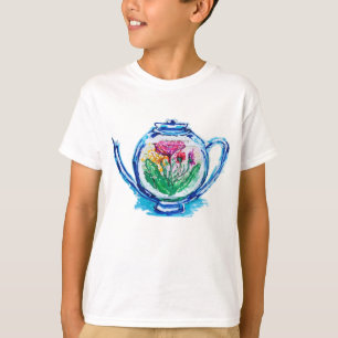 フラワーティーポット Tシャツ