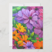 フラワーテディガールピンク招待状 案内状 (裏面)