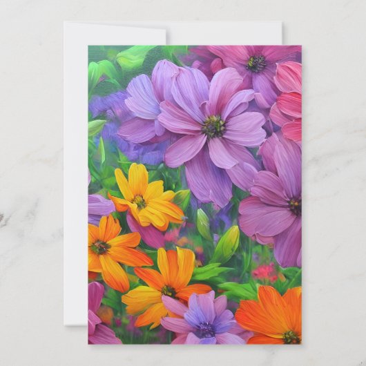 フラワーテディベアーガールベビーシャワー招待状 案内状 (裏面)