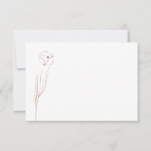 フラワーテラコッタインディボタニッ感謝していクの名前 招待状 (裏面)