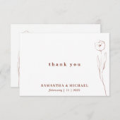 フラワーテラコッタインディボタニッ感謝していクの名前 招待状 (正面/裏面)