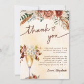 フラワーテラコッタボホウェディングシャワー サンキューカード (正面)