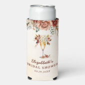 フラワーテラコッタボーホー ブライダルシャワー スリム缶クーラー (Seltzer正面)