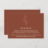フラワーテラコッタ結婚ズ詳細シンプルデザイン 招待状 (正面/裏面)