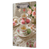 フラワーテーブル ティーカップ 多段トレイ マカロン 女王 クリップボード (左)