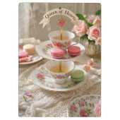 フラワーテーブル ティーカップ 多段トレイ マカロン 女王 クリップボード (裏面)