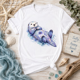 フラワーテーマのラッコ Tシャツ