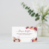 フラワーディーパーラッフルベイビーシャワー封筒カード 名刺 (スタンド正面)