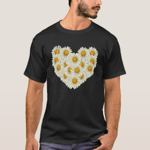 フラワーデイジーハート植物植物園家デイジー Tシャツ