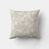 フラワーデイジーヴィンテージグレーパターン装飾用クッション クッション (裏面)