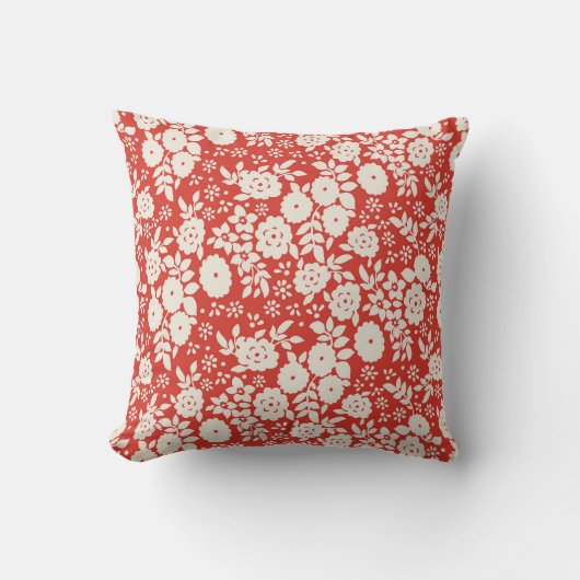 フラワーデイジーヴィンテージグレーパターン装飾用クッション クッション (正面)
