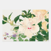 フラワーデカップトリオセットイラスト ラッピングペーパーシート (正面3)