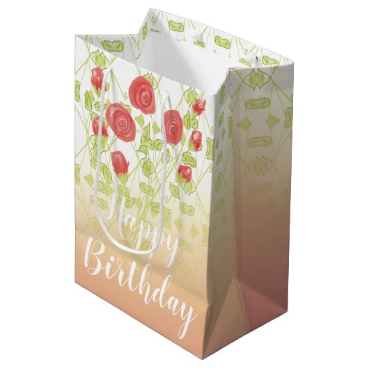 フラワーデザイナープリント ミディアムペーパーバッグ (正面アングル)