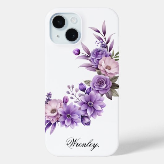 フラワーデザインにオリジナルネームを入れよう Case-Mate iPhoneケース (裏面)