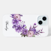 フラワーデザインにオリジナルネームを入れよう Case-Mate iPhoneケース (裏面 (横))