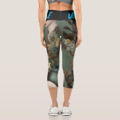 フラワーデザインのハイウェストのキャプリス カプリレギンス (裏面)