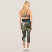 フラワーデザインのハイウェストのキャプリス カプリレギンス (裏面)