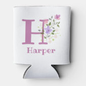 フラワーデザインのHarper名 缶クーラー (正面)