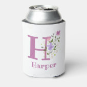 フラワーデザインのHarper名 缶クーラー (缶裏面)