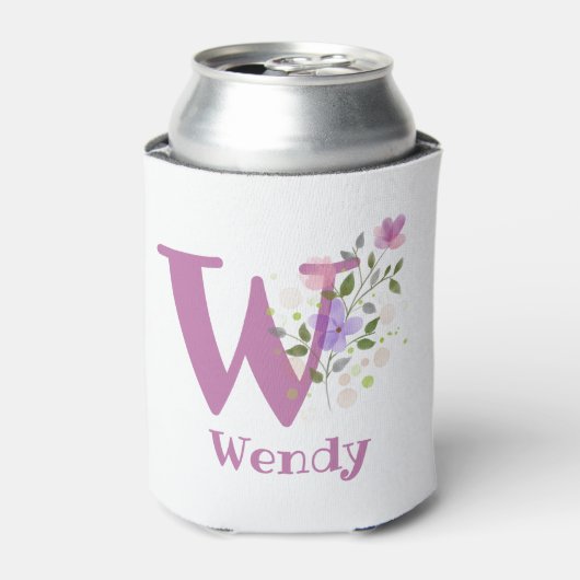 フラワーデザインのWendy名入れ 缶クーラー (缶正面)
