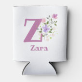 フラワーデザインのZaraネーム 缶クーラー (正面)