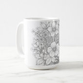 フラワーデザインアート コーヒーマグカップ (正面左)