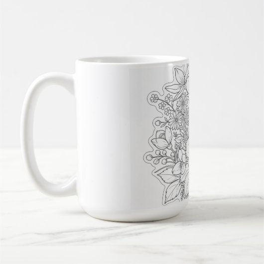フラワーデザインアート コーヒーマグカップ (左)