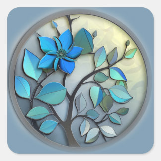 フラワーデザインシール スクエアシール