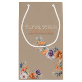 フラワーデザインビジネス - エレガント ラスティック クラフト ボーホ スモールペーパーバッグ (裏面)