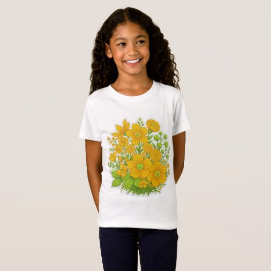 フラワーデザインプリントアート Tシャツ (正面フル)