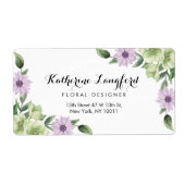 フラワーデザイン編集可能テンプレート差出人住所 ラベル (正面)