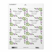 フラワーデザイン編集可能テンプレート差出人住所 ラベル (フルシート)