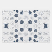 フラワーデザイン3セットラッピング紙 ラッピングペーパーシート (正面3)