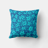 フラワーデザイン – シアンオン深いネイビー クッション (裏面)