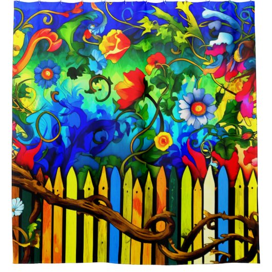 フラワーデザイン シャワーカーテン (正面)