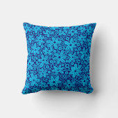 フラワーデザイン – スカイブルー深いネイビー クッション (裏面)