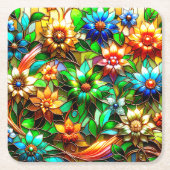 フラワーデザイン スクエアペーパーコースター (正面)