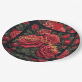 フラワーデザイン「ハッピーウェディング」オーダーメイドペーパープレート ペーパープレート (アングル)