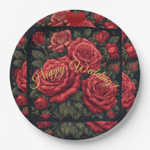 フラワーデザイン「ハッピーウェディング」オーダーメイドペーパープレート