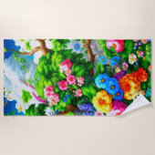 フラワーデザイン ビーチタオル (正面)