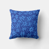 フラワーデザイン – ベビーブルーonネイビー クッション (裏面)