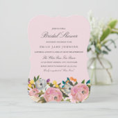 フラワーデザートピンクのブライダルシャワー招待状 招待状 (スタンド正面)