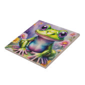 フラワーデジタルアート付きカエル タイル (側面)