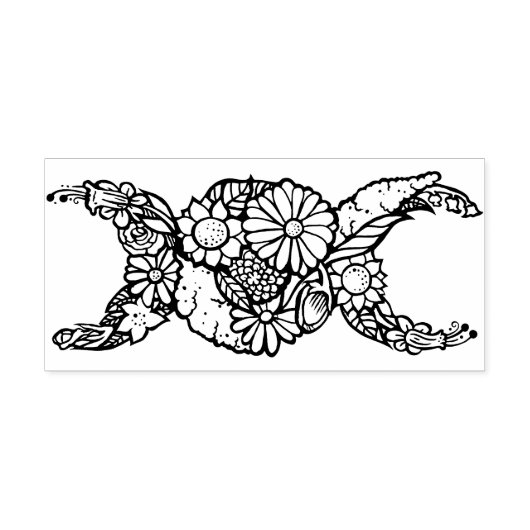 フラワートリプルムーン賛美シンボルBe Rubber Stamp セルフインキングスタンプ (デザイン)